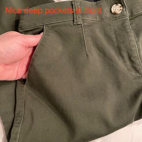 Violets & Roses Olive Green Mid Rise Ankle Pants size 8 - Picture 9 of 14